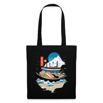 Japanische Sushi Bowl Streetwear Kunst - Stoffbeutel - Schwarz - Vorne
