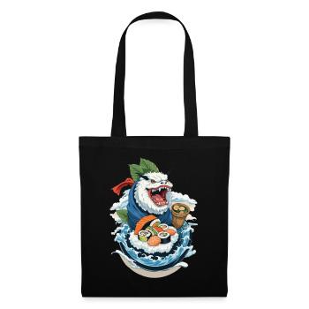 Sushi Yokai Monster Vintage Ukiyo-E Japan Kunst - Stoffbeutel - Schwarz - Vorne