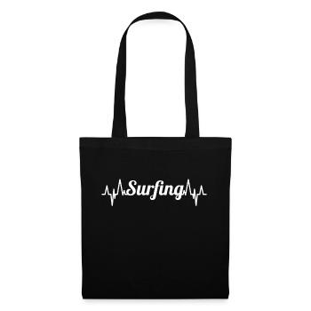 Fréquence du pouls du surf - Sac en tissu - noir - Devant