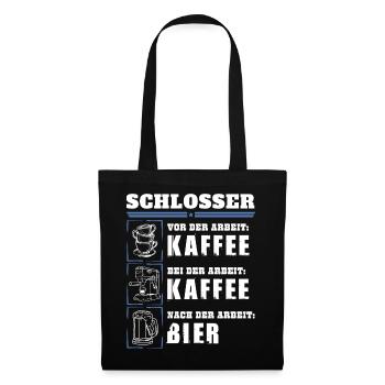 Mein Tagesablauf als Schlosser - Stoffbeutel - Schwarz - Vorne
