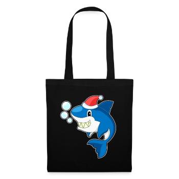 Shark Christmas Santa Hat - Tote Bag - black - Front