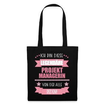 Projektmanagerin Projektmanagement Geschenk - Stoffbeutel - Schwarz - Vorne