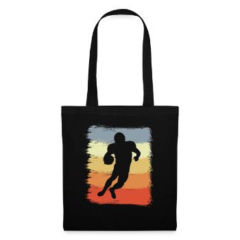 Retro Footballspieler - Stoffbeutel - Schwarz - Vorne