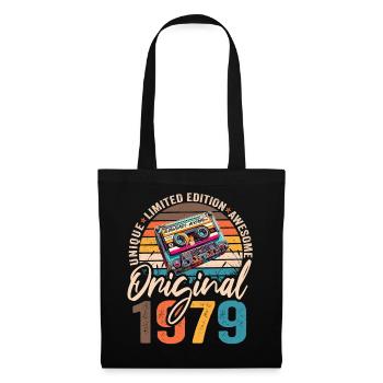 Vintage né 1979 anniversaire Original 1979 - Sac en tissu - noir - Devant