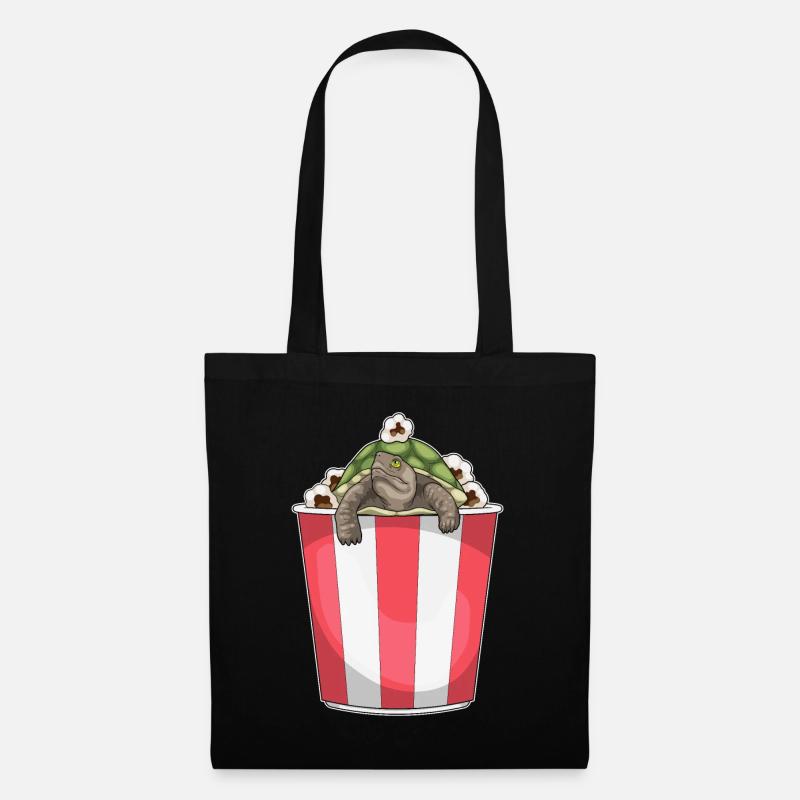 Schildkröte Popcorn - Stoffbeutel - Schwarz
