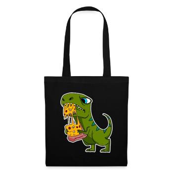 Pizza dinosaure à motif Dino Delicious - Sac en tissu - noir - Devant