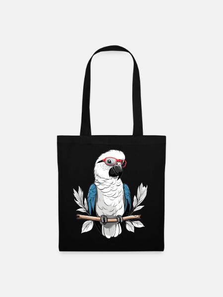 Papagei mit Brille - Stoffbeutel - Schwarz