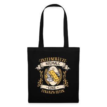 Finanzwirtin Beruf Design Vintage Geschenk - Stoffbeutel - Schwarz - Vorne