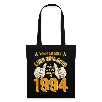 30. Geburtstag Jahrgang 1994 geboren 1994 - Stoffbeutel - Schwarz - Vorne