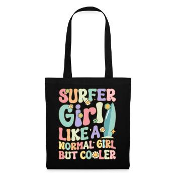 Surfing Girl Female Surfer - Tote Bag - black - Front
