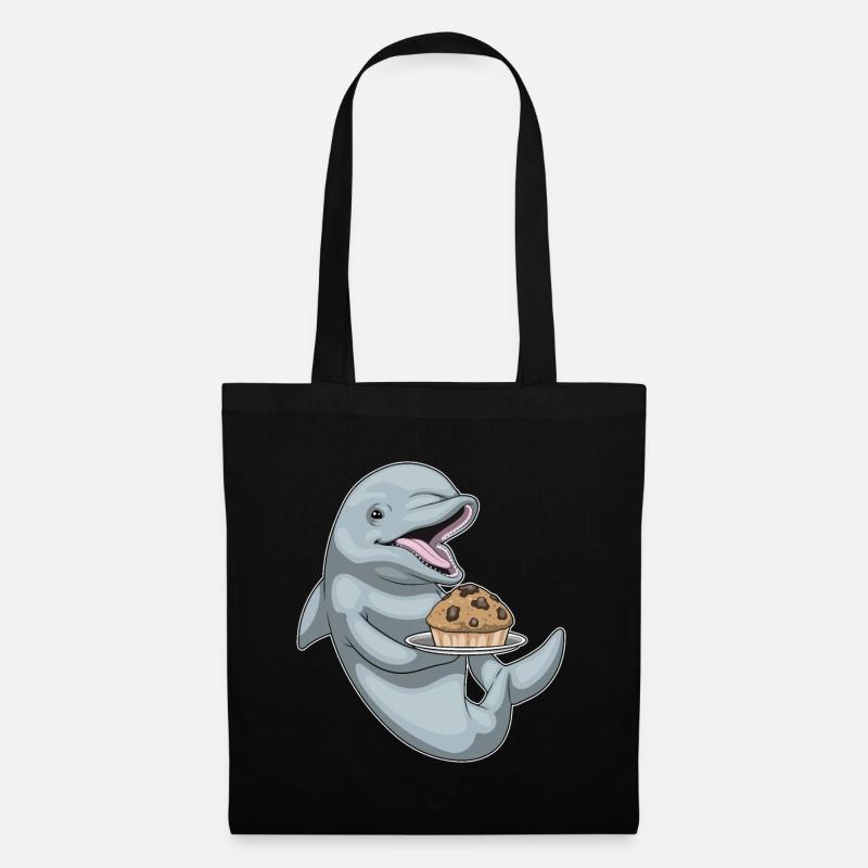 Delfin Muffin - Stoffbeutel - Schwarz