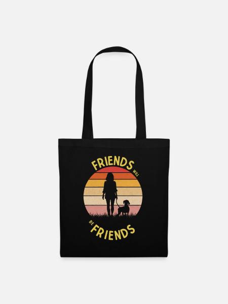 Friends will be Friends Dog and Mistress - Tote Bag - black