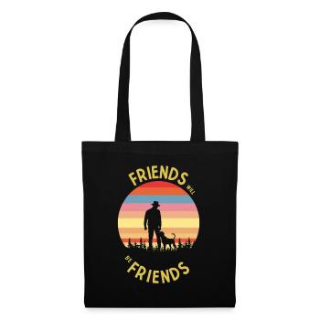 Les amis seront les amis du chien et du maître - Sac en tissu - noir - Devant