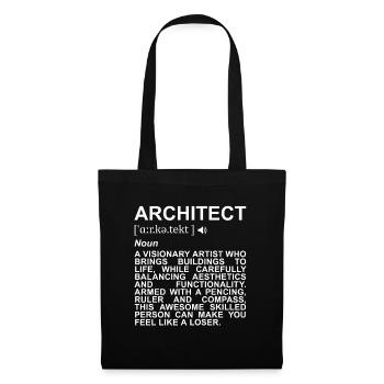 Architekt Definition - Stoffbeutel - Schwarz - Vorne