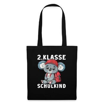 Koala 2 Klasse Koalabär Einschulung Zweitklässler - Stoffbeutel - Schwarz - Vorne