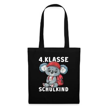 Koala Koalabären Koalabär 4 Klasse Viertklässler - Stoffbeutel - Schwarz - Vorne
