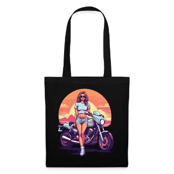 Vintage Californie moto motard esthétique - Sac en tissu - noir - Devant