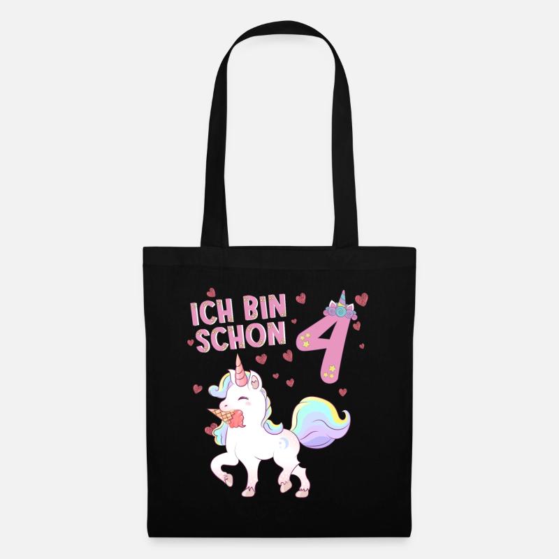 ich bin schon 4 - Stoffbeutel - Schwarz
