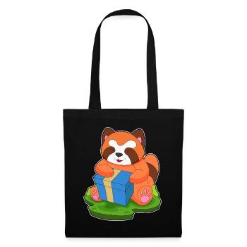 Forfait Noël Panda roux - Sac en tissu - noir - Devant