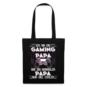 Gaming Papa Lustiger Gamer Spruch - Stoffbeutel - Schwarz - Vorne