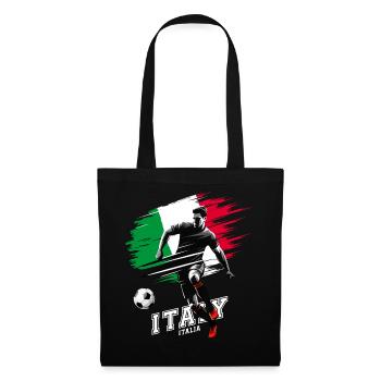 Italian Soccer Player with Flag - Tote Bag - black - Front