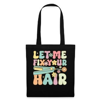 Groovy Hairstylist Friseurin - Stoffbeutel - Schwarz - Vorne