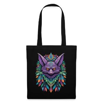Fledermaus Traumfänger Mandala Design - Stoffbeutel - Schwarz - Vorne