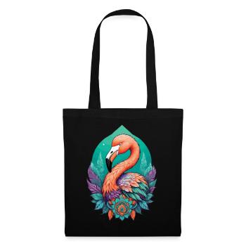 Flamingo Dream Catcher Feathers Mandala Design - Tote Bag - black - Front