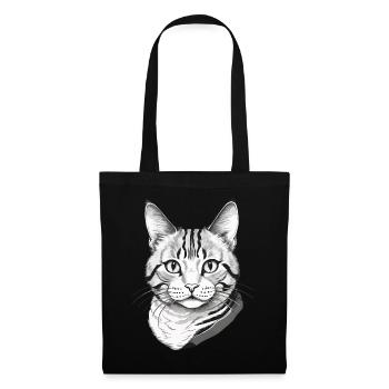 Hauskatzen Besitzer Niedliche Katze Katzen Dame - Stoffbeutel - Schwarz - Vorne