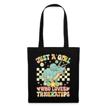 Dinosaure groovy - Sac en tissu - noir - Devant