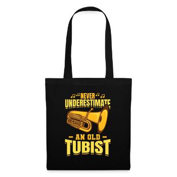 Grand-père tuba - Sac en tissu - noir - Devant