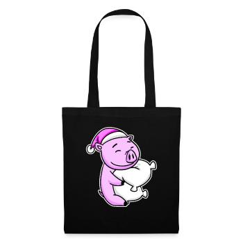 Pig Tired Sleeping Sleeping Girl - Tote Bag - black - Front