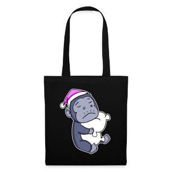 Gorilla Tired Sleeping Sleeping Girl - Tote Bag - black - Front