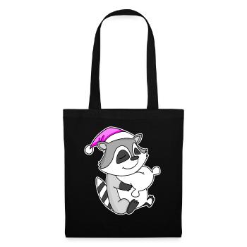 Raccoon Tired Sleeping Sleeping Girl - Tote Bag - black - Front