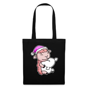 Sheep Tired Sleeping Sleeping Girl - Tote Bag - black - Front