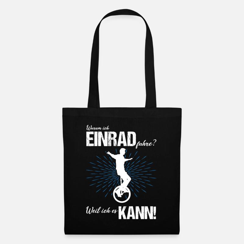 Einrad fahren - Stoffbeutel - Schwarz