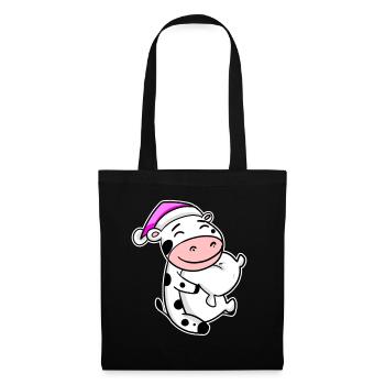 Cow Tired Sleeping Sleeping Girl - Tote Bag - black - Front