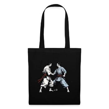 Samurai Picture Ukiyo-E Retro Vintage Streetwear - Tote Bag - black - Front