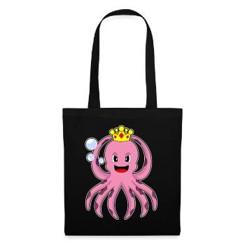 Couronne de pieuvre - Sac en tissu - noir - Devant