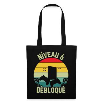 Niveau 6 Débloqué - Sac en tissu - noir - Devant