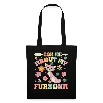 Groovy Furry Fandom Fursuit Fox - Tote Bag - black - Front