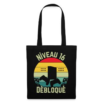 Niveau 16 Débloqué - Sac en tissu - noir - Devant