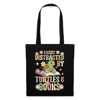 Tortue de mer groovy - Sac en tissu - noir - Devant