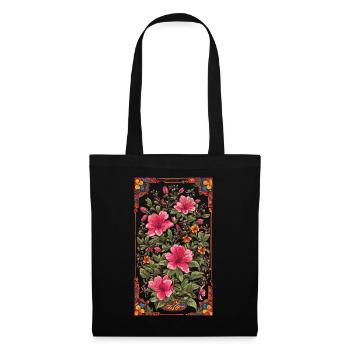 Deco Floral Vintage Aesthetic Streetwear Design - Tote Bag - black - Front