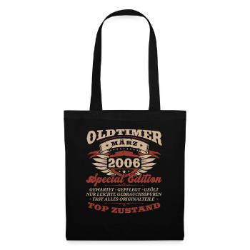 18. Geburtstag Oldtimer März Jahrgang 2006 - Stoffbeutel - Schwarz - Vorne
