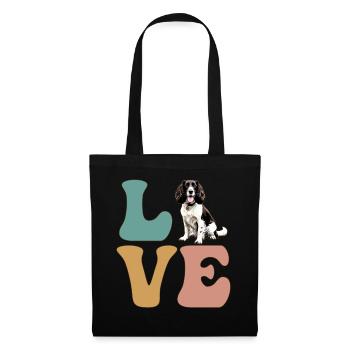 LOVE Springer Spaniel Chien - Sac en tissu - noir - Devant