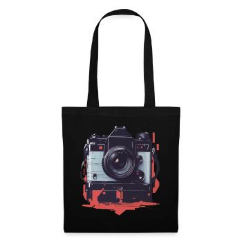 Appareil photo Vintage esthétique photographe rétro - Sac en tissu - noir - Devant