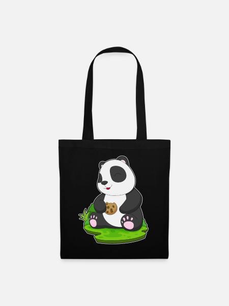 Panda Cookie - Stoffbeutel - Schwarz