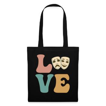 AMOUR, Théâtre, Drame, Comédie, Théâtre de mascarade - Sac en tissu - noir - Devant