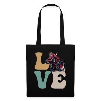 LOVE Tractor Pulling Tractor Driver Farmer Farming - Tote Bag - black - Front